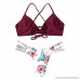 Mnowson 2019 Ladies Sexy V-Neck Cross Strap Bikini Printed Beach Split Swimsuit Wine B07MTHZ8WP